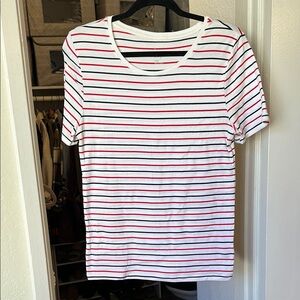 ‘A New Day’ Red & Navy Fitted Short Sleeve Tee